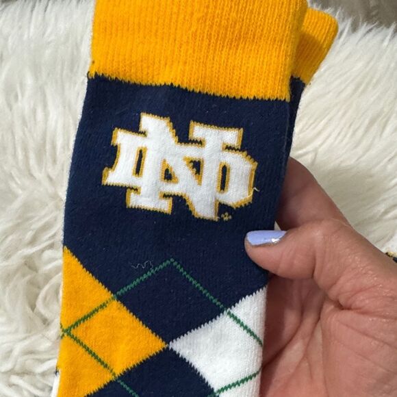 Kids NOTRE DAME Argyle and Plaid Socks Set - Navy and Yellow - Picture 5 of 6